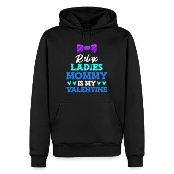 Maman j’aime ma maman J’adore la Saint-Valentin - Sweat à capuche Premium bio Homme - noir - Devant - Nico (187cm)