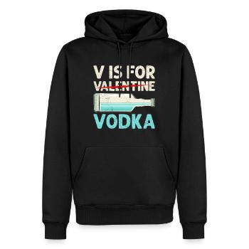 V steht für Vodka lustiges Valentinstag - Männer Premium Bio Hoodie - Schwarz - Vorne - Nico (187cm)