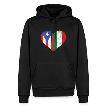 Italian Puerto Rican Flag Love Italy Puerto Rico H - Men’s Premium Organic Hoodie - black - Front - Nico (187cm)