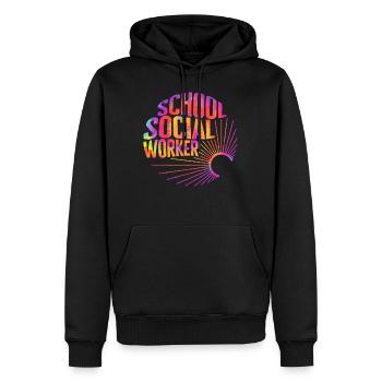 Chemise de travailleur social, teinture de cravate de travailleur social scolaire - Sweat à capuche Premium bio Homme - noir - Devant - Nico (187cm)
