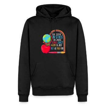 Secrétaire de l’école Besties Funny Shirt, retour à - Sweat à capuche Premium bio Homme - noir - Devant - Nico (187cm)