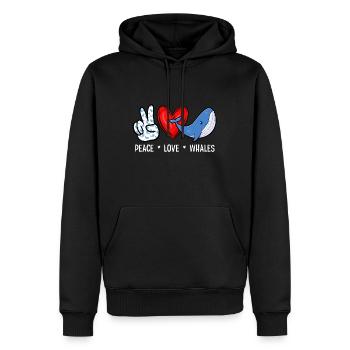 Whale Lover Tshirts, Funny Whale Tee, Whale Gifts, - Men’s Premium Organic Hoodie - black - Front - Nico (187cm)