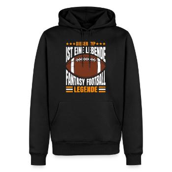Dieser Typ ist eine lebende Fantasy Football - Männer Premium Bio Hoodie - Schwarz - Vorne - Nico (187cm)