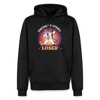 Fantasy Football Loser Licorne Fantasy Football - Sweat à capuche Premium bio Homme - noir - Devant - Nico (187cm)