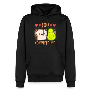 Liebe Avocado Toast Pärchen Liebe Valentinstag - Männer Premium Bio Hoodie - Schwarz - Vorne - Nico (187cm)