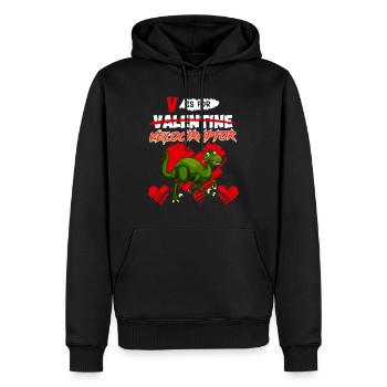 Dinosaur V signifie Velociraptor Saint-Valentin - Sweat à capuche Premium bio Homme - noir - Devant - Nico (187cm)