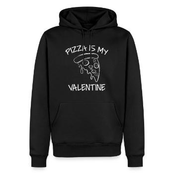 Pizza is my Valentine Fast Food Lover Valentinstag - Männer Premium Bio Hoodie - Schwarz - Vorne - Nico (187cm)