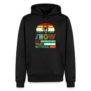 Drôle montre-moi ce cadeau sacré de fesse drôle - Sweat à capuche Premium bio Homme - noir - Devant - Nico (187cm)