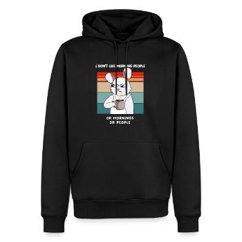 I hate Morning People And Mornings And People Kaf - Men’s Premium Organic Hoodie - black - Front - Nico (187cm)