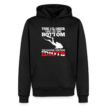 Drôle de plongée sous-marine Flag Dive Citation de plongée Scuba Diver Gif - Sweat à capuche Premium bio Homme - noir - Devant - Nico (187cm)