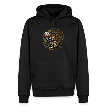 Dia De Los Muertos Shirt, Chihuahua Sugar Skull - Men’s Premium Organic Hoodie - black - Front - Nico (187cm)