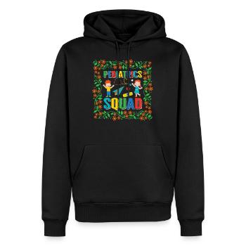 Pediatrics Squad Blumenhemd, Krankenschwesterwoche - Männer Premium Bio Hoodie - Schwarz - Vorne - Nico (187cm)