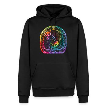 Chemise Dia de los Muertos, T-shirt crâne de sucre de chat, - Sweat à capuche Premium bio Homme - noir - Devant - Nico (187cm)