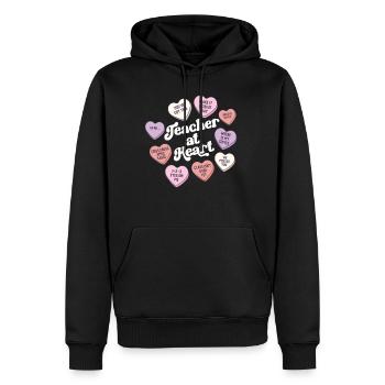 Professeur à l’école de la Saint-Valentin Retro Heart - Sweat à capuche Premium bio Homme - noir - Devant - Nico (187cm)