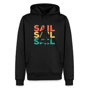 Cadeau de voile rétro vintage pour les marins et les skippersv - Sweat à capuche Premium bio Homme - noir - Devant - Nico (187cm)