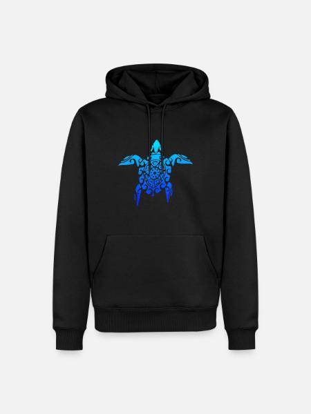 Hawaiian Tribal Sea Turtle Polynesian Tattoo Stil - Männer Premium Bio Hoodie - Schwarz