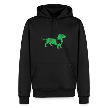 Dackelhund Shamrock St. Patrick's Day Saint Pad - Männer Premium Bio Hoodie - Schwarz - Vorne - Nico (187cm)