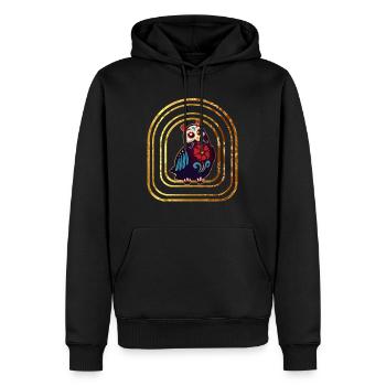 Dia De Los Muertos Shirt, Owl Sugar Skull Floral - Men’s Premium Organic Hoodie - black - Front - Nico (187cm)