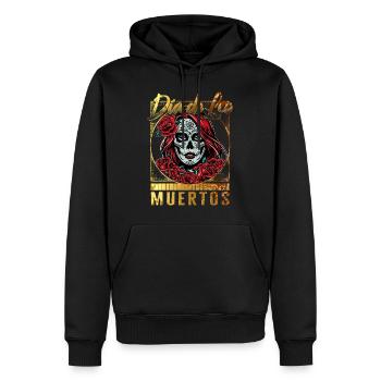 Dia De Los Muertos Shirt, Garbancera Catrina - Men’s Premium Organic Hoodie - black - Front - Nico (187cm)