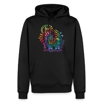 Dia De Los Muertos Shirt, Llama Sugar Skull - Men’s Premium Organic Hoodie - black - Front - Nico (187cm)