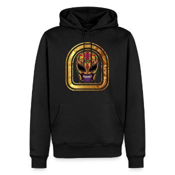 Dia De Los Muertos Shirt, Lucha Libre El Santo - Men’s Premium Organic Hoodie - black - Front - Nico (187cm)