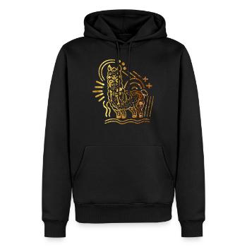 Dia De Los Muertos Shirt, Llama Sugar Skull - Men’s Premium Organic Hoodie - black - Front - Nico (187cm)