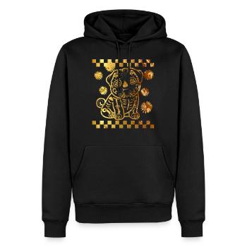 Chemise Dia de los Muertos, Crâne de Porc Sucre Floral - Sweat à capuche Premium bio Homme - noir - Devant - Nico (187cm)