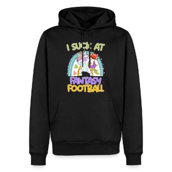 Fantasy Football Loser I suck at Fantasy Football - Männer Premium Bio Hoodie - Schwarz - Vorne - Nico (187cm)