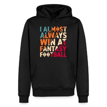 Je gagne presque toujours au football Fantasy - Sweat à capuche Premium bio Homme - noir - Devant - Nico (187cm)