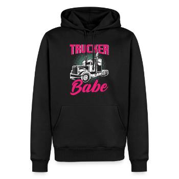 Trucker Babe Female Truck Driver Woman Trucker - Men’s Premium Organic Hoodie - black - Front - Nico (187cm)