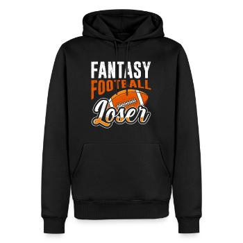Perdant de football Fantasy - Sweat à capuche Premium bio Homme - noir - Devant - Nico (187cm)