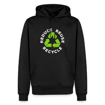Reduzieren Sie Wiederverwendung Recycle T-Shirt Earth Day 2022celebra - Männer Premium Bio Hoodie - Schwarz - Vorne - Nico (187cm)