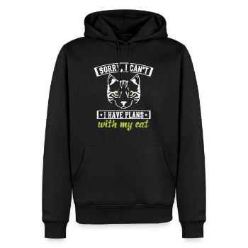 Lustige Katzen Design Ich habe Pläne mit meiner Catbrown ca - Männer Premium Bio Hoodie - Schwarz - Vorne - Nico (187cm)