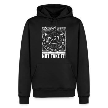 Mailman Shirt, bezahlt, um Ihren Mist-Tee zu liefern, - Männer Premium Bio Hoodie - Schwarz - Vorne - Nico (187cm)
