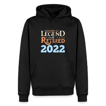 Retirement Funny Legend Has Retired Since 2022 Dad - Men’s Premium Organic Hoodie - black - Front - Nico (187cm)