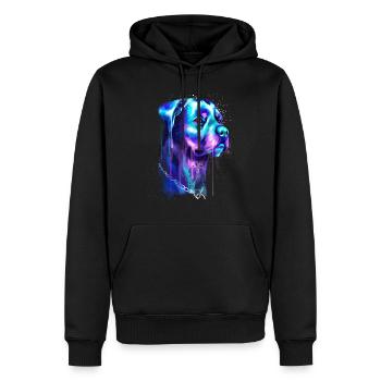 Bright Rottweiler Dog Watercolor Painting - Men’s Premium Organic Hoodie - black - Front - Nico (187cm)