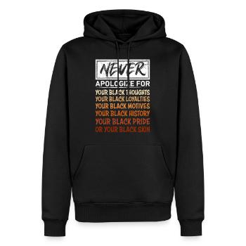 Blacknificient Afro fier couleur de peau foncée Afrique - Sweat à capuche Premium bio Homme - noir - Devant - Nico (187cm)