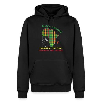 Black History Inspiring the the future Afrika - Männer Premium Bio Hoodie - Schwarz - Vorne - Nico (187cm)