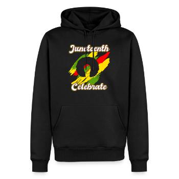Celebrate Juneteenth USA Amerika Afrikanische Frau - Männer Premium Bio Hoodie - Schwarz - Vorne - Nico (187cm)