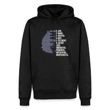 Femme Pouvoir Femme Noire Femme Africaine - Sweat à capuche Premium bio Homme - noir - Devant - Nico (187cm)