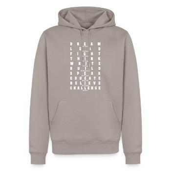 Histoire des Noirs Martin Luther King Afrique - Sweat à capuche Premium bio Homme - taupe - Devant - Nico (187cm)