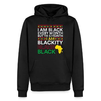 Mois de l’histoire des Noirs Histoire des États-Unis Afrique - Sweat à capuche Premium bio Homme - noir - Devant - Nico (187cm)
