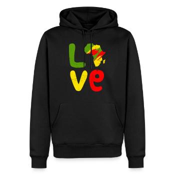 Afrique Amour Afrique Amour Afrique - Sweat à capuche Premium bio Homme - noir - Devant - Nico (187cm)