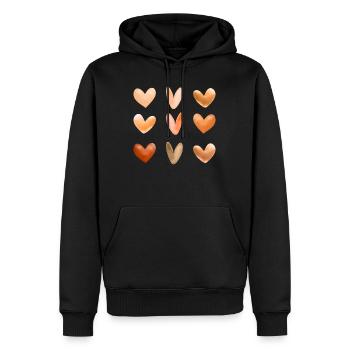 Schwarzes Herz Black Pride Afrikanische Frau - Männer Premium Bio Hoodie - Schwarz - Vorne - Nico (187cm)