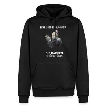 Hühner Spruch Landwirt Hühnerzüchter Henne Hahn - Männer Premium Bio Hoodie - Schwarz - Vorne - Nico (187cm)