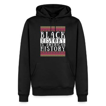 Black History is American History USA Afro Afrika - Männer Premium Bio Hoodie - Schwarz - Vorne - Nico (187cm)