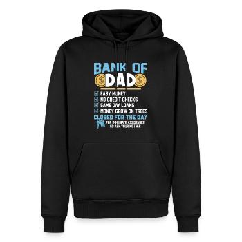 Bank Of Dad - Männer Premium Bio Hoodie - Schwarz - Vorne - Nico (187cm)