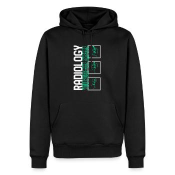 Radiologie-Shirt, du posierst Wir enthüllen Skelett - Männer Premium Bio Hoodie - Schwarz - Vorne - Nico (187cm)