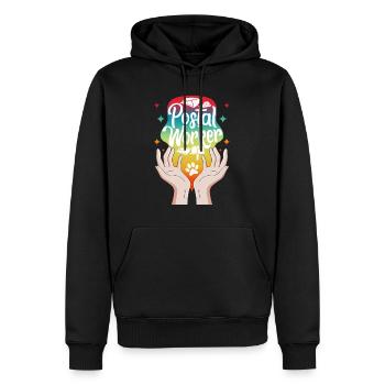 Mailman Shirt, Postal Worker Tee, Cute Mail - Men’s Premium Organic Hoodie - black - Front - Nico (187cm)