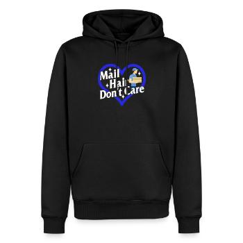 Mailman Shirt, Mail Hair Don't Care Tee, Funny - Men’s Premium Organic Hoodie - black - Front - Nico (187cm)